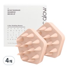 gloss&glow 按摩洗髮梳, 4個, 蜜桃色