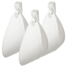 inomata 吹風機收納掛架 免打孔掛勾式 安裝簡單 適用於圓形桿或櫥櫃門縫, 白色, 3個