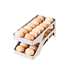 블럭마트 슬라이드 계란 롤링 트레이 더블 랙, 그레이, 1개