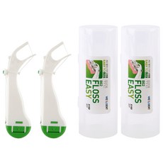 WEDENT 威登 可替換直式牙套用牙線棒 WD862-C 18.38m 綠色 + 收納盒組, 2組