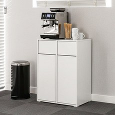 세레나데 플레르 분리수거함 수납장 방문설치, 화이트, 2단
