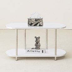 鯨魚傢俱 Dante 中世紀 橢圓形 收納架 800, 白色, 2層