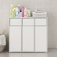 세레나데 플레르 분리수거함 수납장 방문설치, 화이트, 3단