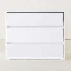 고래가구 주토피아 드레스룸 서랍장, 무광화이트, 3단