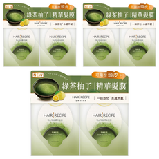 HAIR RECIPE 髮的食譜 原廠公司貨 頭皮頭髮精華髮膜 綠茶柚子, 12ml, 6件