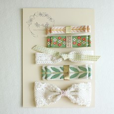 여아용 작은아씨들 비밀의 정원 레이스 집게핀 세트