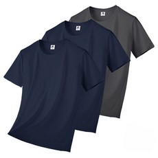 엠씨티 남녀공용 냉감 통기성 기능성 드라이 라운드 쿨링 반팔 티셔츠 3장 세트