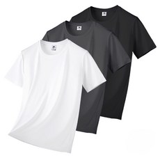 엠씨티 남녀공용 냉감 통기성 기능성 드라이 라운드 쿨링 반팔 티셔츠 3장 세트