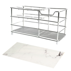 SGS 設計款 質感加大加厚 硅藻土吸水墊 不鏽鋼牙刷架 Set, 純色大理石, 1組