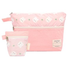 semoms Porky 雙面防水尿布包 + 迷你包組合, 兔子款 粉紅色