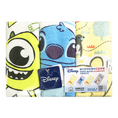 Disney 迪士尼 卡通圖案洗臉巾3件組 柔軟親膚吸水性佳, 1組, 款式隨機