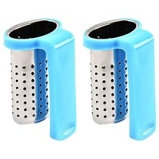 WE CHAMP 茶濾網不鏽鋼掛式 WTB-409 淺藍色, 2個