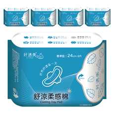 好適美 日用標準型舒涼柔感衛生棉 24cm, 8片, 5包