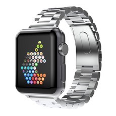 rorentech Apple Watch 高級全金屬錶環相容錶帶, 銀色