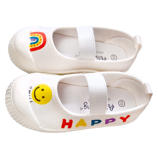 愛貝比 鬆緊套鞋帆布鞋/幼稚園室內鞋/休閒鞋, 190mm, 彩虹笑臉