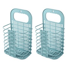 可折疊式髒衣收納籃/洗衣籃 2個, 藍色