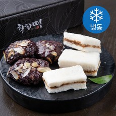 착한떡 달콤한 우유 백설기 15입 + 흑미 모듬떡 15입 세트 (냉동), 45g, 30개입, 1세트