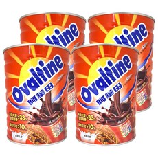 Ovaltine 阿華田 營養巧克力麥芽飲品，含21種營養，5種礦物質，7種維生素，8種必需胺基酸，膳食纖維，黃金大麥麥芽精華>33%，優質可可>10%, 800g, 1入, 4罐