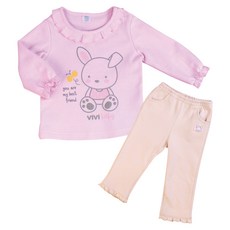 vivibaby 女童款艾瑪兔休閒服 兔子圖案 台灣製