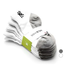 MLB 兒童款 紐約洋基 腳底撞色標誌短襪 5雙組