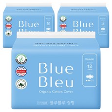 Blue Bleu 蝶翼型超薄衛生棉, 中型(25cm), 12片, 3包