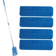 平板拖把+超細纖維墊 4入, 1組