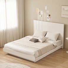 잉글랜더 SAF 모아 평상형 침대 프레임 + 스탠다드 매트리스 세트 방문설치, 화이트(프레임), 베이지(매트리스)