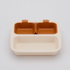네스틱 미니플레이트 유아식판 3p, 바닐라브라운, 플레이트 + 스몰볼 2p, 1세트