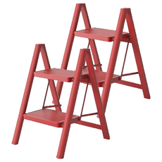 코끼리리빙 가정용 접이식 사다리 A11 2단 레드, 2개