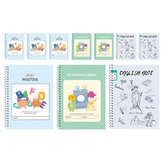 YOUNG ART 英語寬格子線圈筆記本, 隨機出貨, 10個