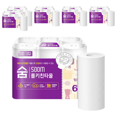 soom 天然紙漿捲筒廚房紙巾, 6件, 6個