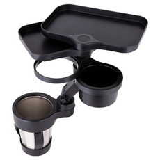 Chameleon360 車用保溫保冷多功能杯架托盤 CM-CUP1, 1個, 黑色