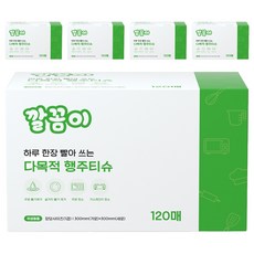 Dalgomi 乾淨的一天一天一張可水洗多功能抹布紙巾, 5個, 120入