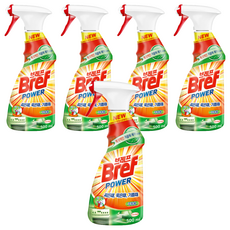 Bref 妙力 廚房清潔噴霧 雙效噴頭 深度清潔 溫和配方, 500ml, 5瓶