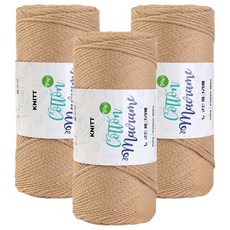 니뜨 뉴 코튼 마크라메 뜨개실 150g, 3개, 05진베이지