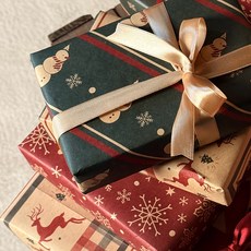 Lead home 精美聖誕禮物包裝紙 捲筒式 6入, A款, 1套