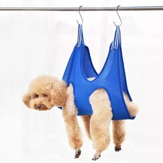 DING DONG PET 寵物透氣網眼美容吊床 XS + 掛勾 2入組, 藍色, 1套