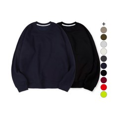 VENHIT 中性款素色棉質寬鬆長袖衛衣 2入