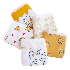 Juniday 兒童黃色兔子學生內褲5件組