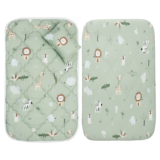 愛北鼻 幼兒園萊賽爾三件組, 1入, 灰綠動物園