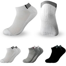 男士防滑運動重點緩震短襪4雙組, 混色, 4個