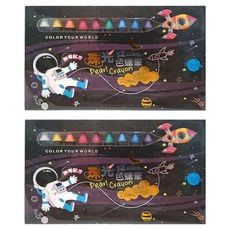 新易珠光蠟筆 (安全無毒/色彩鮮豔/珠光效果), 12色, 2入