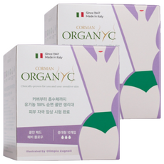 ORGANYC 헤비 플로우 생리대 날개형, 중대형, 10개입, 2개