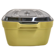 雙層洗菜籃 歐式帶蓋保鮮瀝水籃 可收納可清洗防塵, 510g, 黃色, 1個