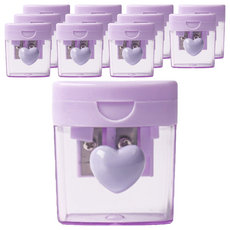 마카롱 컬러 미니사이즈 연필깎이, 더블 퍼플, 12개