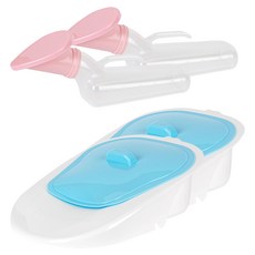 女用新型尿壺+新型便盆組, 透明 粉紅色(尿壺)+白色 藍色(便盆), 2組