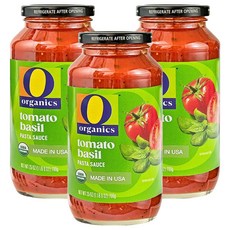O organics 羅勒番茄義大利麵醬, 709g, 3個