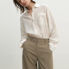 AtelierNain 經典亞麻寬鬆版型襯衫 BL-4239