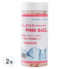 소금성 히말라야 굵은입자 핑크소금 용기형, 220g, 2개