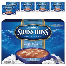 SWISS MISS 牛奶可可粉 棉花糖, 原裝進口 香醇濃郁 冷熱皆宜, 28g, 10包, 6盒